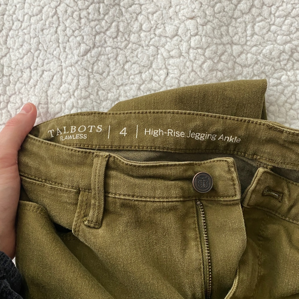 Talbots High Rise Jeggings Olive Green | Size 4